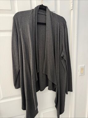 torrid Charcoal Gray Open-Front Draped Cardigan